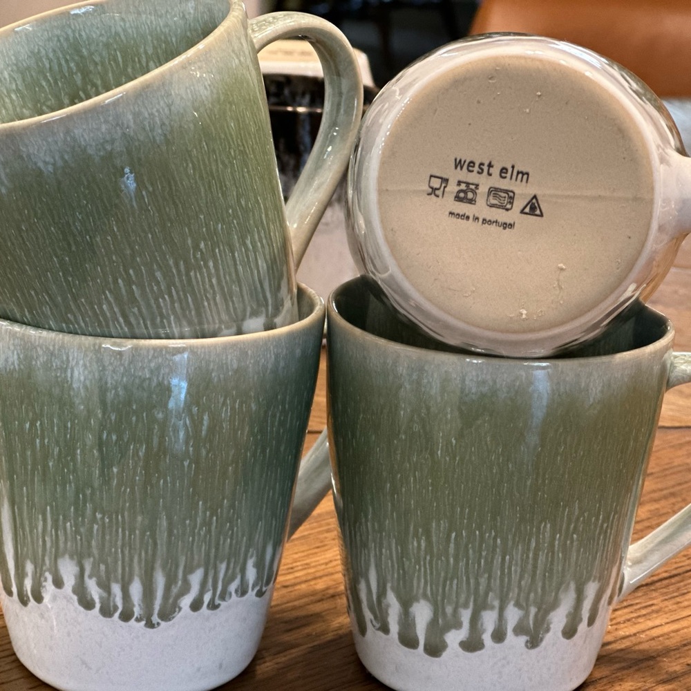 West Elm mugs with reactive glaze set of 4